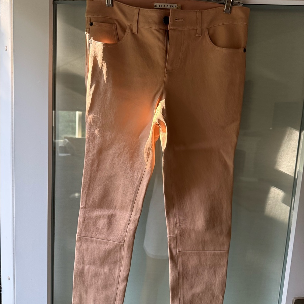 Alice + Olivia Blush Pink Leather Pants  - new without tags